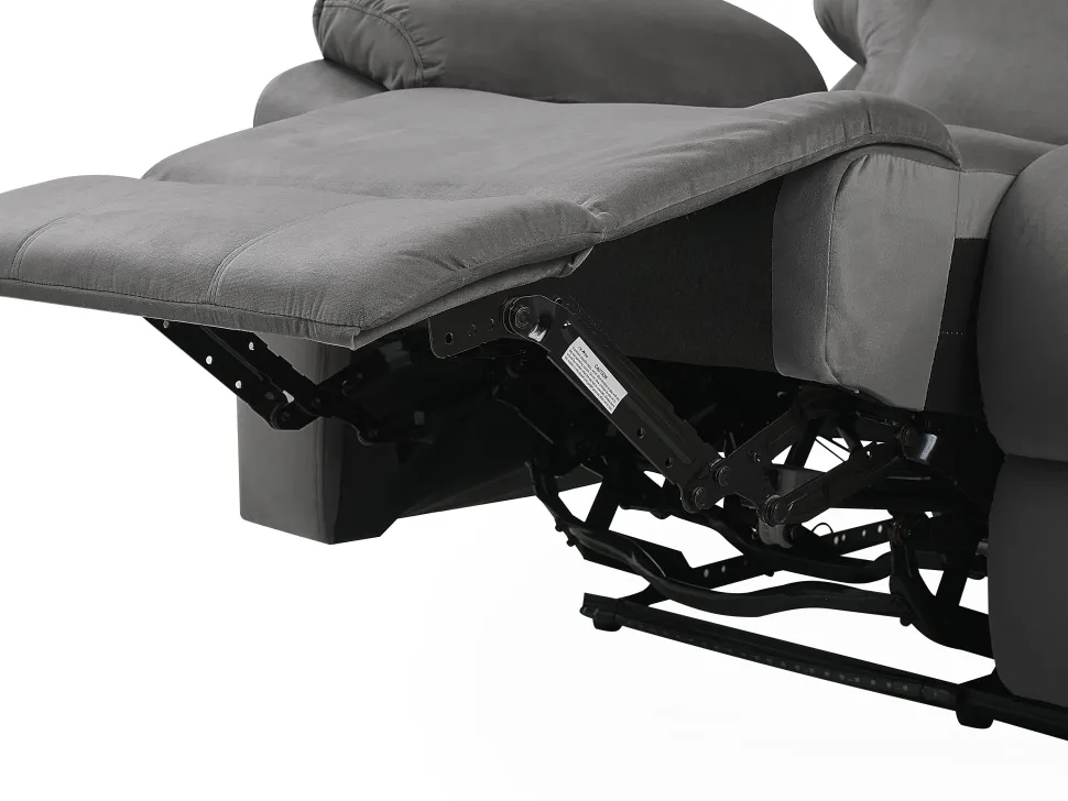 3 Seater Velvet Led Electric Recliner Sofa With Usb Port Grey Bergen
