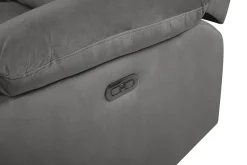 3 Seater Velvet Led Electric Recliner Sofa With Usb Port Grey Bergen