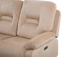 2 Seater Velvet Led Electric Recliner Sofa With Usb Port Beige Bergen