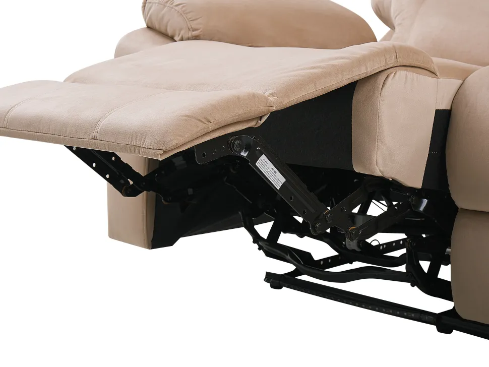 2 Seater Velvet Led Electric Recliner Sofa With Usb Port Beige Bergen