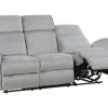 3 Seater Velvet Manual Recliner Sofa Light Grey Verdal