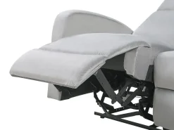 3 Seater Velvet Manual Recliner Sofa Light Grey Verdal