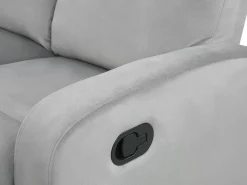 3 Seater Velvet Manual Recliner Sofa Light Grey Verdal