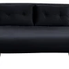2 Seater Velvet Sofa Bed Black Vestfold