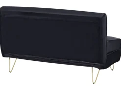 2 Seater Velvet Sofa Bed Black Vestfold