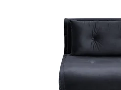 2 Seater Velvet Sofa Bed Black Vestfold