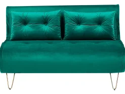 2 Seater Velvet Sofa Bed Dark Green Vestfold