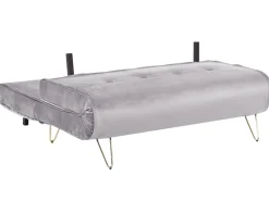 2 Seater Velvet Sofa Bed Grey Vestfold