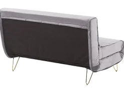 2 Seater Velvet Sofa Bed Grey Vestfold