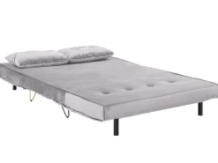 2 Seater Velvet Sofa Bed Grey Vestfold
