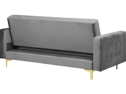 3 Seater Velvet Sofa Bed Grey Aberdeen