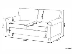 3 Seater Velvet Sofa Beige Ronneby