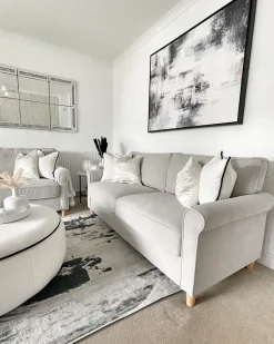 3 Seater Velvet Sofa Beige Ronneby