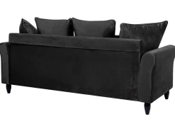 3 Seater Velvet Sofa Black Bornholm