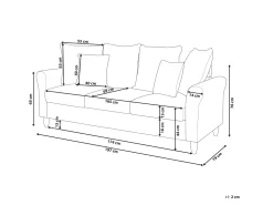 3 Seater Velvet Sofa Black Bornholm