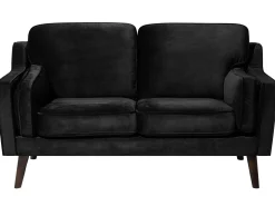 2 Seater Velvet Sofa Black Lokka