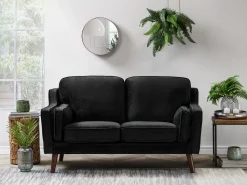 2 Seater Velvet Sofa Black Lokka