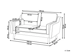 2 Seater Velvet Sofa Black Lokka