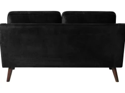 2 Seater Velvet Sofa Black Lokka