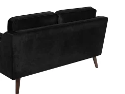 2 Seater Velvet Sofa Black Lokka