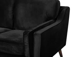 2 Seater Velvet Sofa Black Lokka