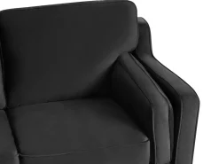 3 Seater Velvet Sofa Black Lokka