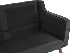 3 Seater Velvet Sofa Black Lokka