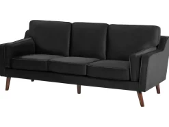 3 Seater Velvet Sofa Black Lokka