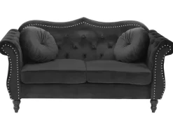 2 Seater Velvet Sofa Black Skien