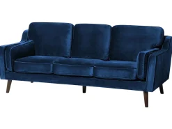 3 Seater Velvet Sofa Blue Lokka