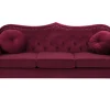 3 Seater Velvet Sofa Burgundy Skien