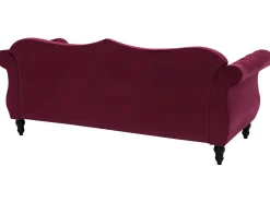 3 Seater Velvet Sofa Burgundy Skien