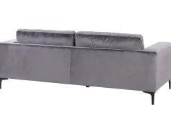 3 Seater Velvet Sofa Dark Grey Vadstena
