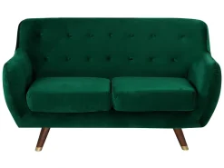 2 Seater Velvet Sofa Emerald Green Bodo