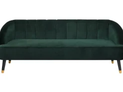 3 Seater Velvet Sofa Emerald Green Alsvag