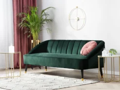 3 Seater Velvet Sofa Emerald Green Alsvag