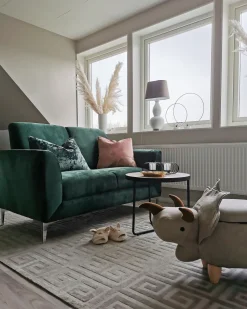 2 Seater Velvet Sofa Green Fenes