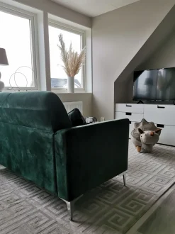2 Seater Velvet Sofa Green Fenes