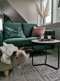 2 Seater Velvet Sofa Green Fenes