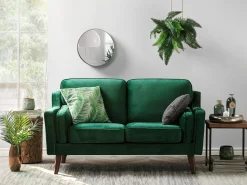 2 Seater Velvet Sofa Green Lokka