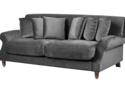 3 Seater Velvet Sofa Grey Eike
