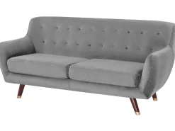 3 Seater Velvet Sofa Grey Bodo