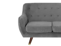 3 Seater Velvet Sofa Grey Bodo