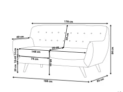 3 Seater Velvet Sofa Grey Bodo