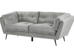 3 Seater Velvet Sofa Grey Lenvik