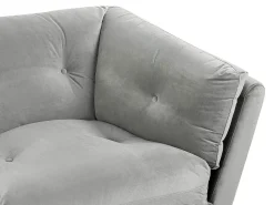 3 Seater Velvet Sofa Grey Lenvik