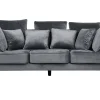 3 Seater Velvet Sofa Grey Fenstad