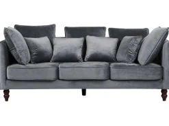 3 Seater Velvet Sofa Grey Fenstad