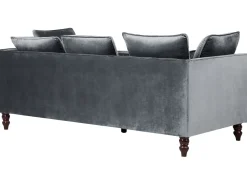 3 Seater Velvet Sofa Grey Fenstad