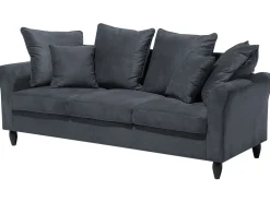 3 Seater Velvet Sofa Grey Bornholm